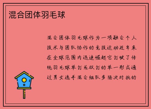 混合团体羽毛球